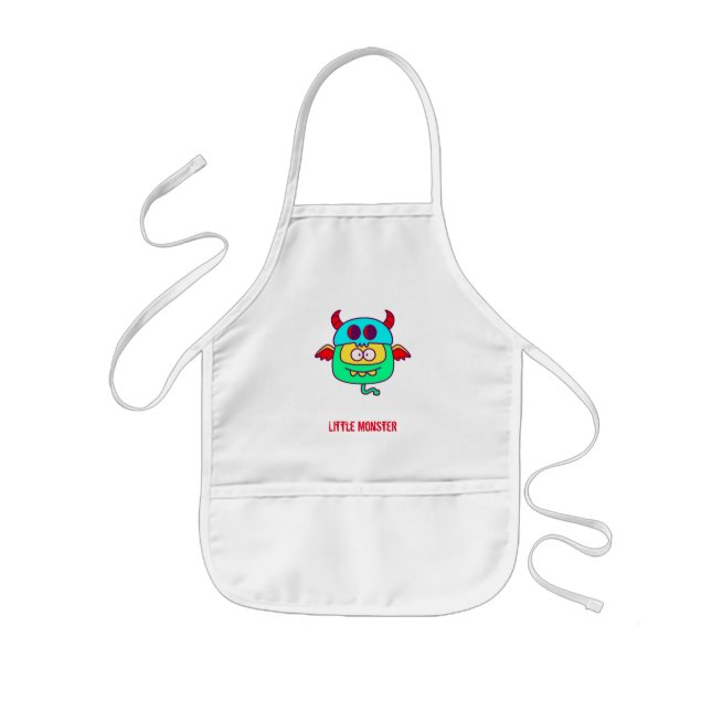Little Monster (personalizable text) Kids Apron (Front)