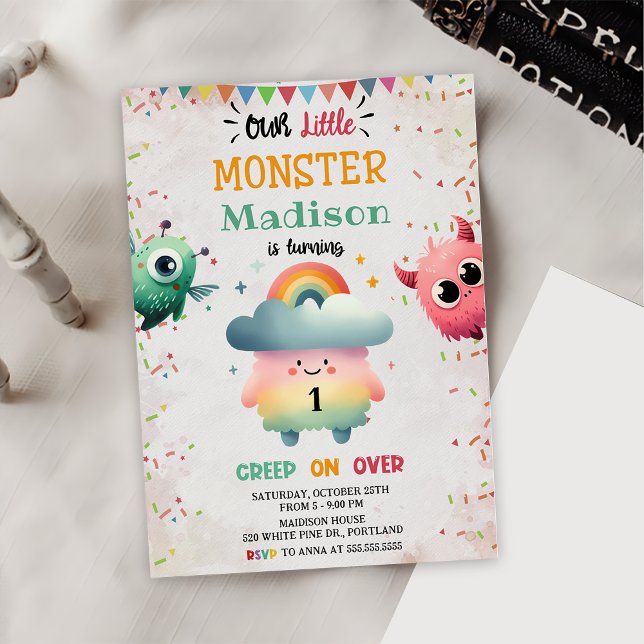  Little Monster Themed 1st Birthday Party  Invitation (Creator Uploaded)
