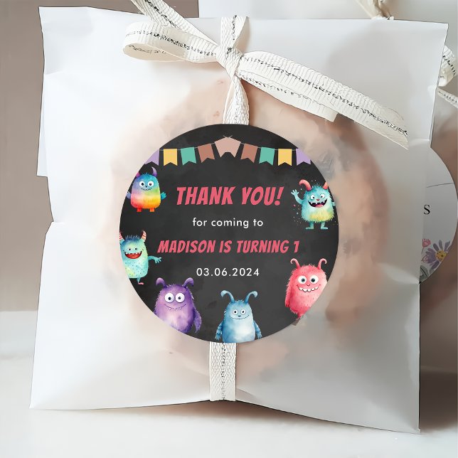 Little Monster Themed Birthday Favour Tags (Creator Uploaded)