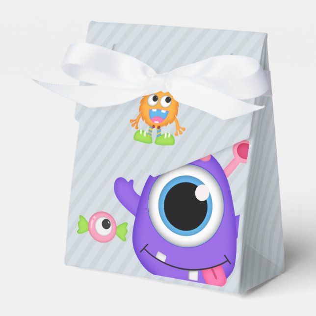 Little Monster themed Birthday Party Guest Favour Favour Box (Front Side)