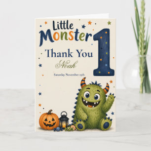 Little Monster Turning One Birthday Card