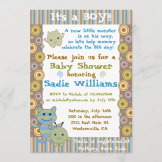 Little Monsters Baby Shower Invitation