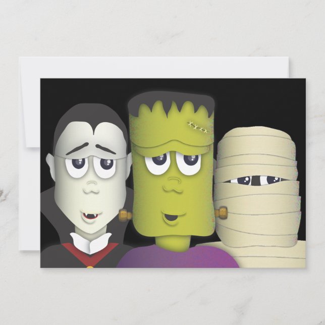 Little Monsters Halloween Costume Party Invitation (Front)