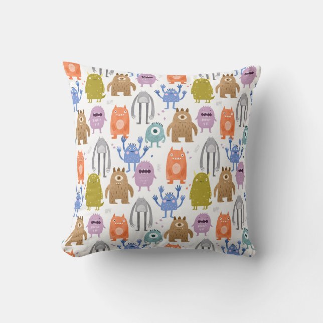 Little monsters kids nursery cushion (Front)