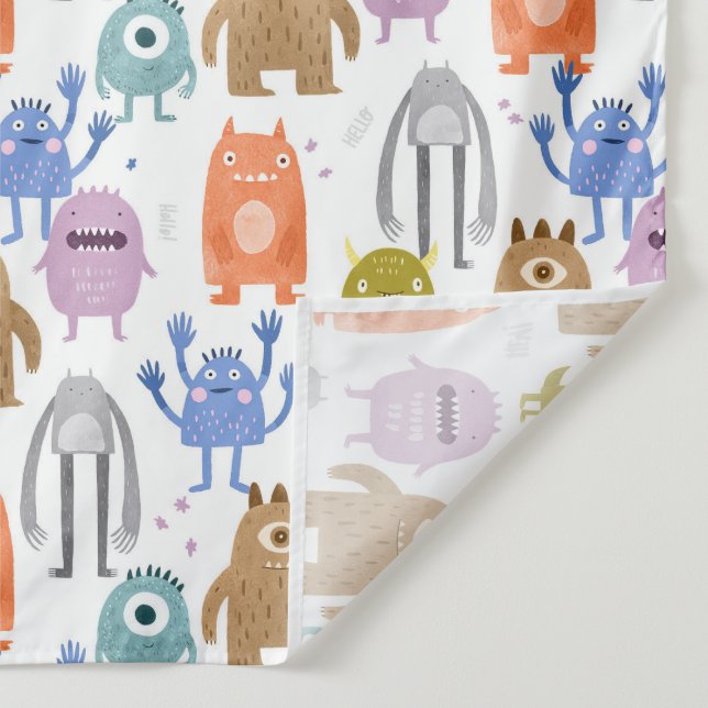 Little monsters kids nursery tapestry (Detail)