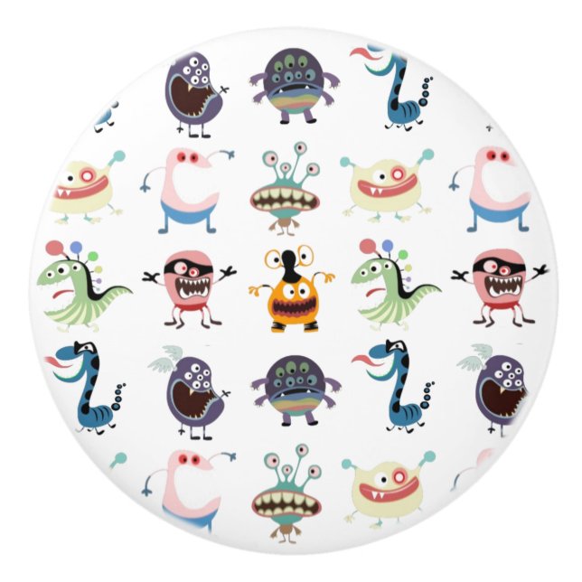 Little Monsters kids room drawer pulls (Front)