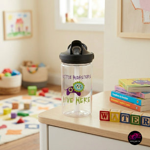Little Monsters Live Here Lion Water Bottle