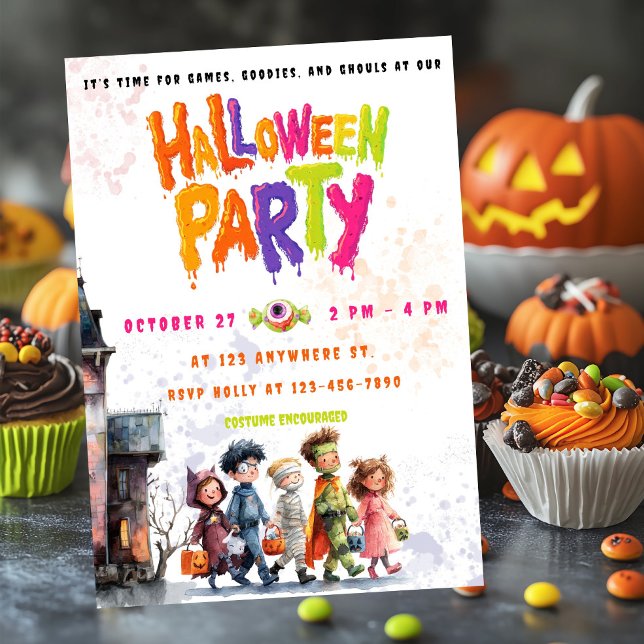 Little Monsters’ Night Out Invitation Flat Card (Creator Uploaded)