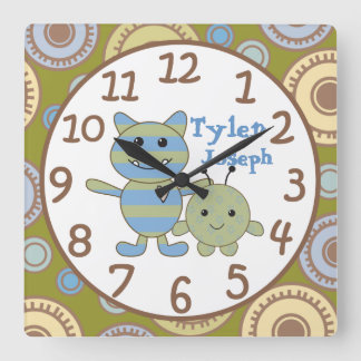 Little Monsters Peeking Baby Wall Clock