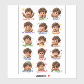 Little Moodster – Cute Chibi Boy Sticker Pack