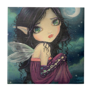 Little Moon Big-Eye Fairy Fantasy Art Tile
