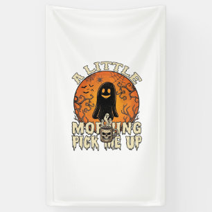 Little Morning Pick Me Up Halloween Ghost Skull Mu Banner
