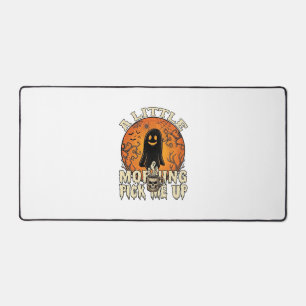 Little Morning Pick Me Up Halloween Ghost Skull Mu Desk Mat