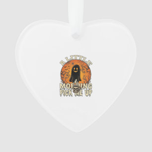 Little Morning Pick Me Up Halloween Ghost Skull Mu Ornament