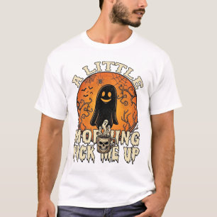 Little Morning Pick Me Up Halloween Ghost Skull Mu T-Shirt