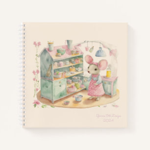 Little mouse at kitchen bullet journal notebook