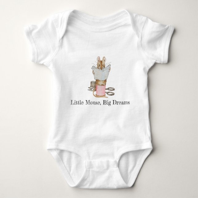 Little Mouse, Big Dreams Bodysuit. Baby Bodysuit (Front)