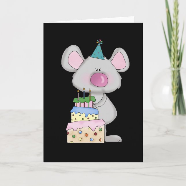 Little Mouse Birthday Tshirts and Gifts Card (Front)