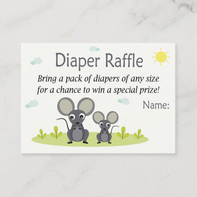 Little Mouse Diaper Raffle Tickets (Front)