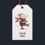 Little Mouse on Ice Gift Tag<br><div class="desc">Complete your gift presentation with a touch of mouse village magic! Whether you're a meticulous gift-wrapper or simply want to add something special to your presents,  this ice skating mouse gift tag turns every package into a heartwarming moment before it's even opened.</div>