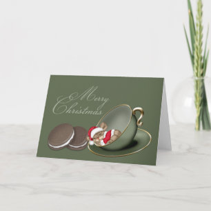Little Mouse Waiting For Santa Holiday Card