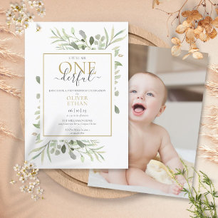 Little Mr ONEderful Elegant Photo First Birthday Invitation