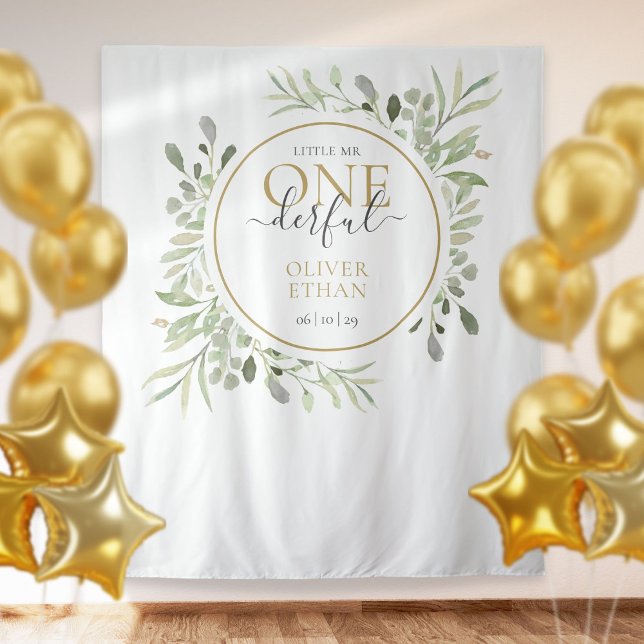 Little Mr ONEderful First Birthday Photo Backdrop Tapestry (Creator Uploaded)
