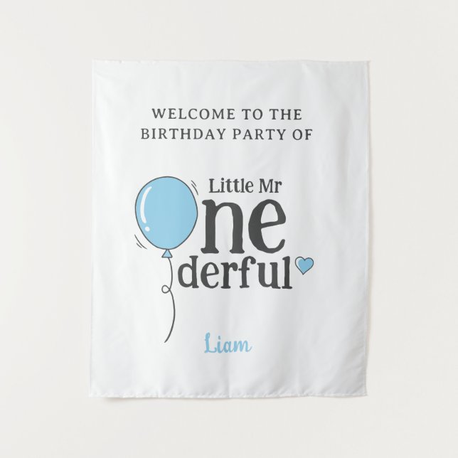 Little Mr Onederful Party Welcome Tapestry (Front)