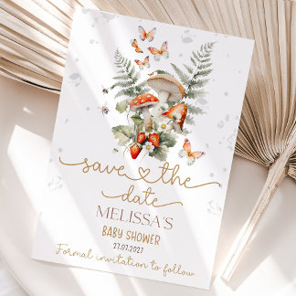Little Mushroom Baby Shower forest Baby Shower Save The Date