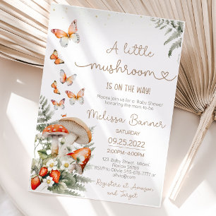 Little Mushroom Baby Shower forest Invitation