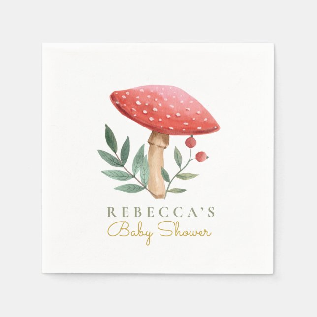 Little mushroom Baby Shower  Napkin (Front)