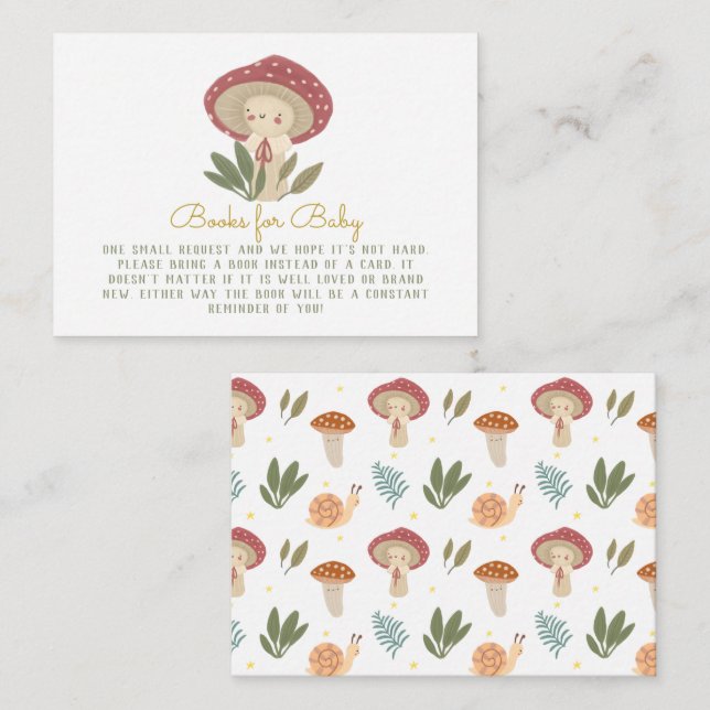 Little mushroom Books for Baby Enclosure Card (Front/Back)