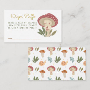 Little mushroom Diaper Raffle Enclosure Card