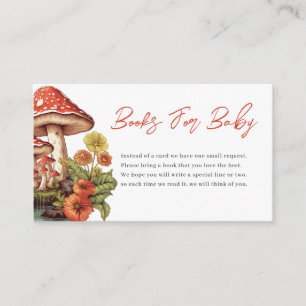 Little Mushroom Fall Baby Shower Books For Baby Enclosure Card