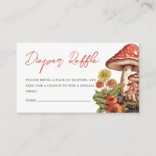  Little Mushroom Fall Baby Shower Diaper Raffle Enclosure Card