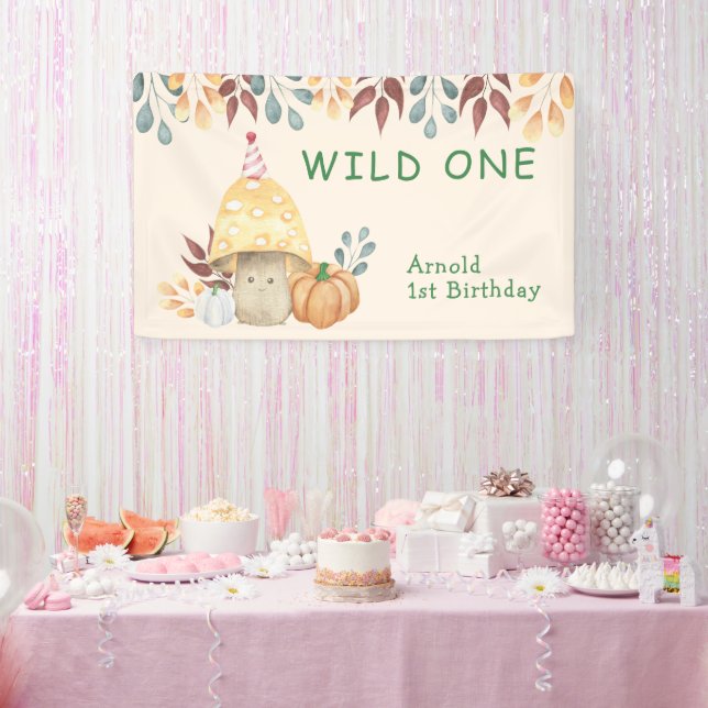 Little Mushroom first Birthday Party  Banner (Party)