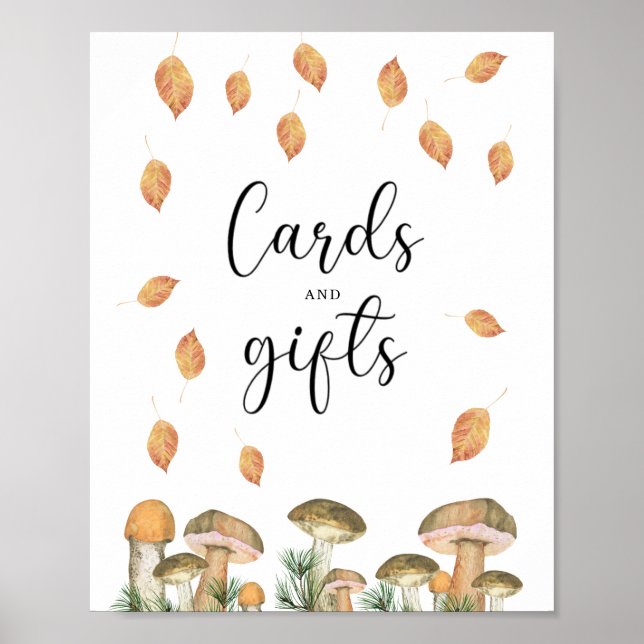 little mushrooms - cards and gifts baby shower poster (Front)