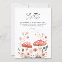 Little Mushrooms Wildflower Baby Shower Thank You 