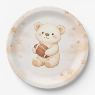 Little MVP Football Baby Shower Paper Plate