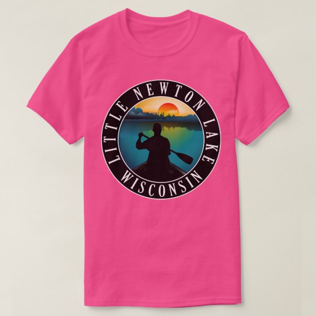 Little Newton Lake Wisconsin Canoeing T-Shirt (Design Front)