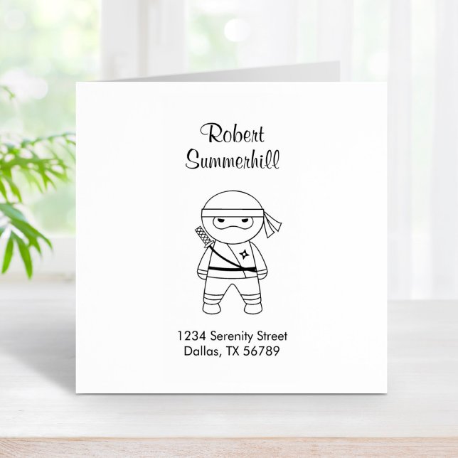 Little Ninja Warrior Address Rubber Stamp (Creator Uploaded)