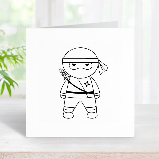 Little Ninja Warrior Colour Me Rubber Stamp (Creator Uploaded)