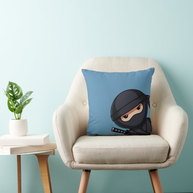 Little Ninja Warrior on Blue Cushion (Chair)