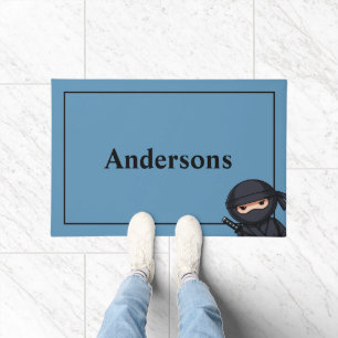 Little Ninja Warrior on Blue Doormat