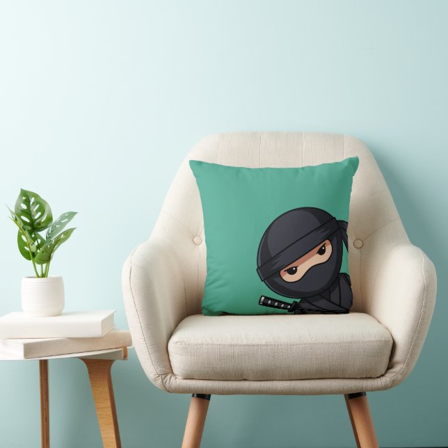 Little Ninja Warrior on Green Cushion (Chair)