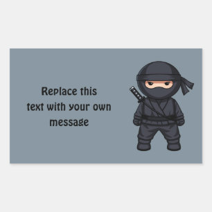 Little Ninja Warrior on Grey Rectangular Sticker