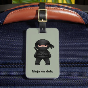 Little Ninja Warrior on Sage Green Luggage Tag