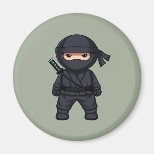 Little Ninja Warrior on Sage Green Magnet