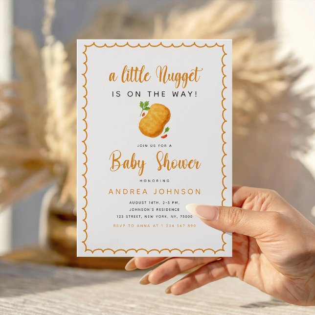Little Nugget Food Theme Funny Baby Shower Invitation (Creator Uploaded)