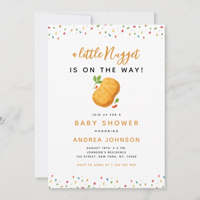 Little Nugget Foodie Baby Shower Invitation (Front)
